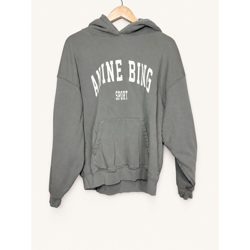 Anine Bing Harvey Sport Sweatshirt Olive / Vintage Distressed